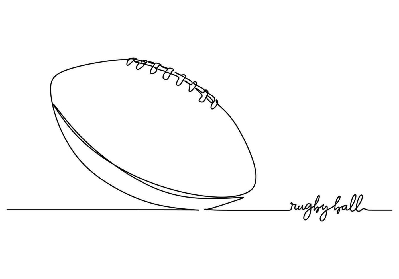 Rugby Ball One Line Drawing Continuous Hand Drawn Sport Theme Object vector