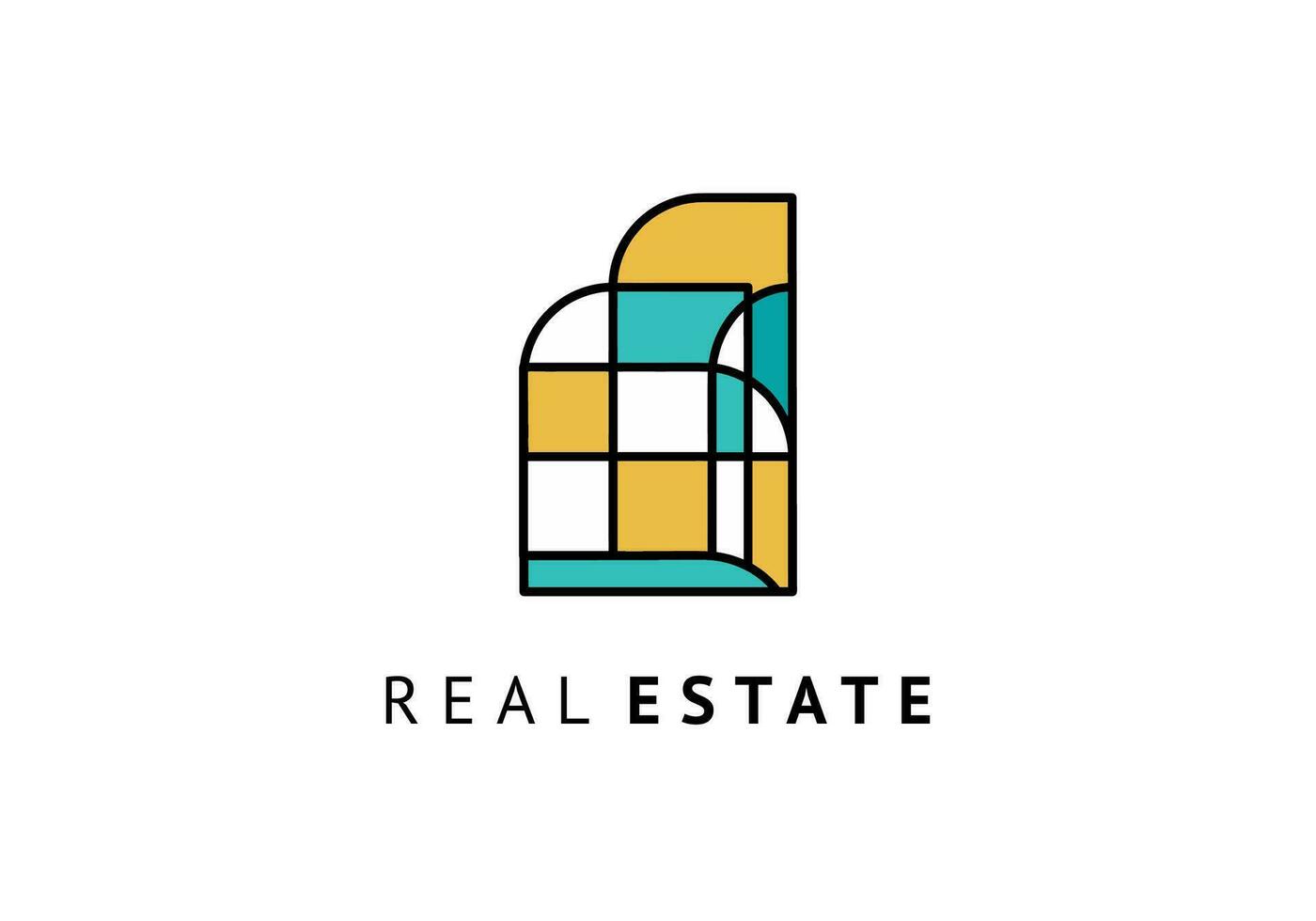 Real estate logo building with colorful design template. vector