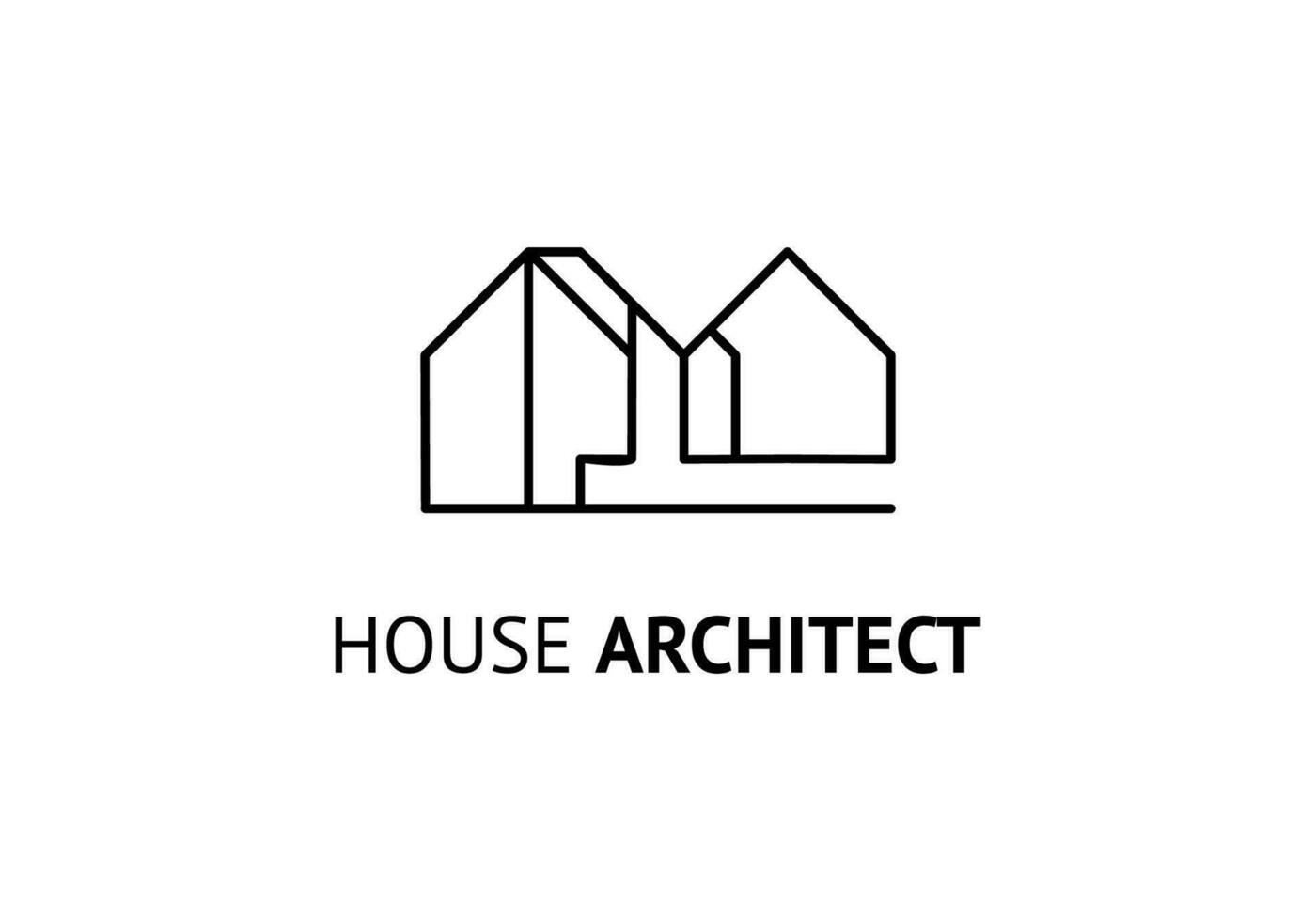 Architect logo icon, line drawing minimalist vector illustration
