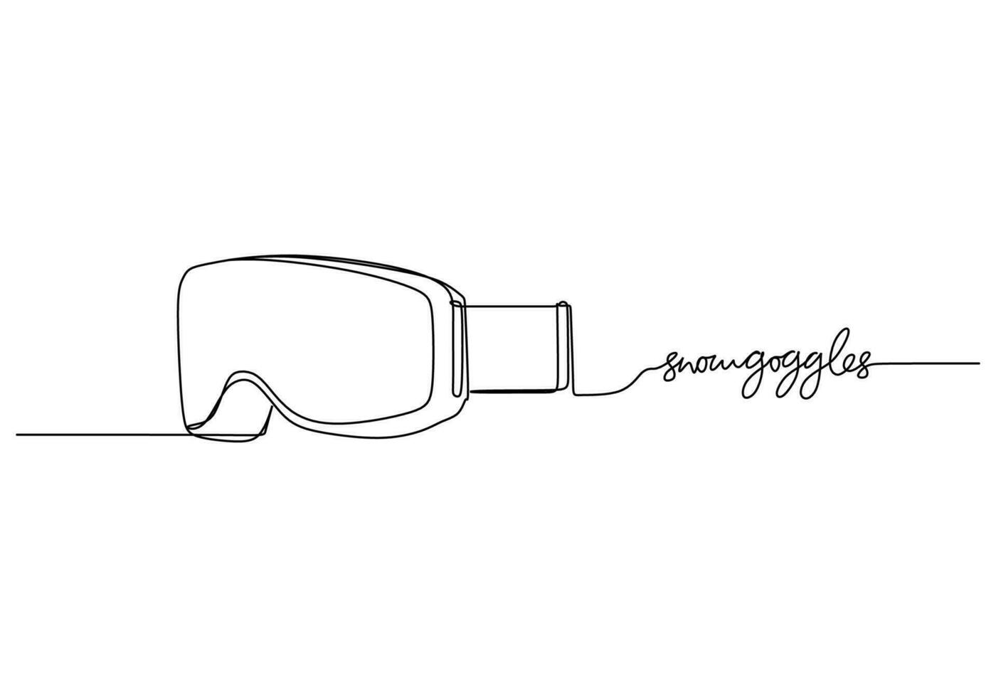 Snow Goggles One Line Drawing Continuous Hand Drawn Sport Theme Object vector