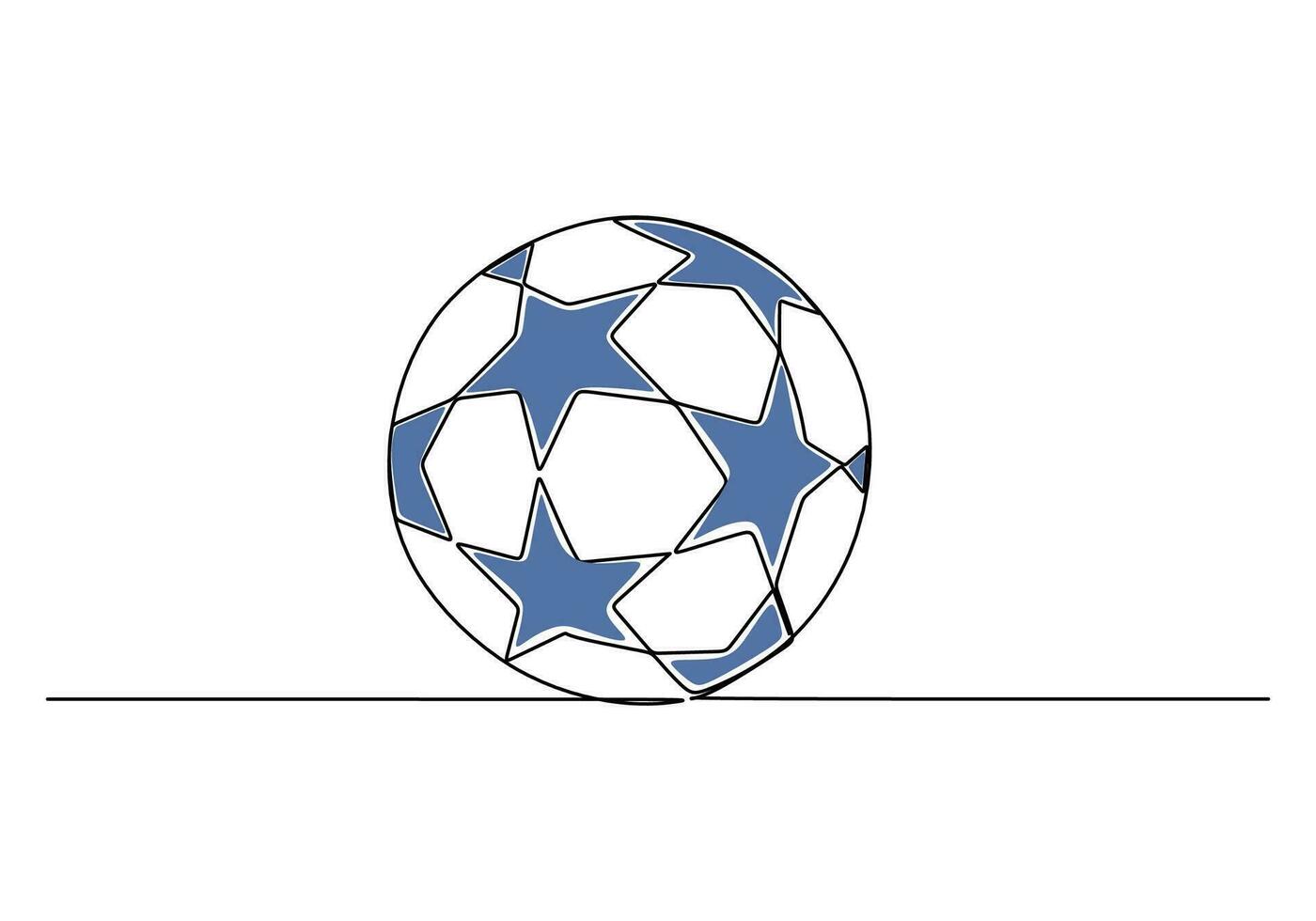 Soccer Ball One Line Drawing Continuous Hand Drawn Sport Theme Object vector