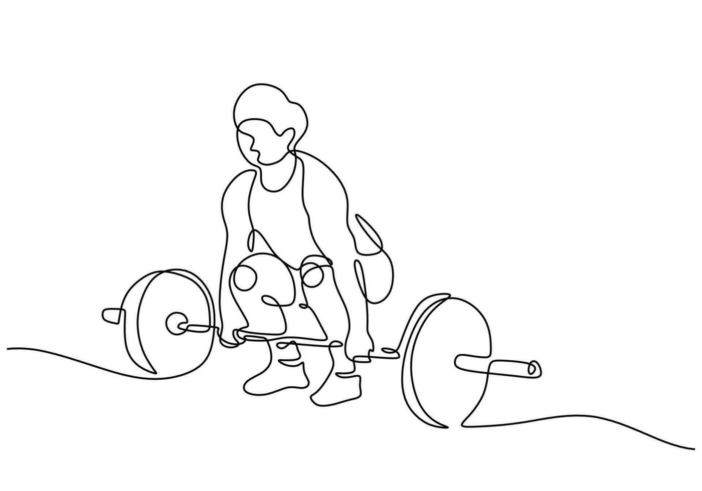 Weight training drawing of woman muscle vector