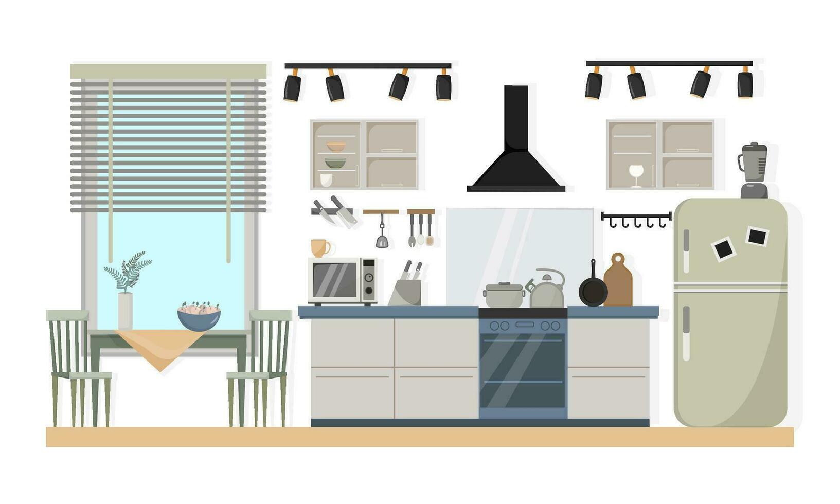 Interior kitchen house vector