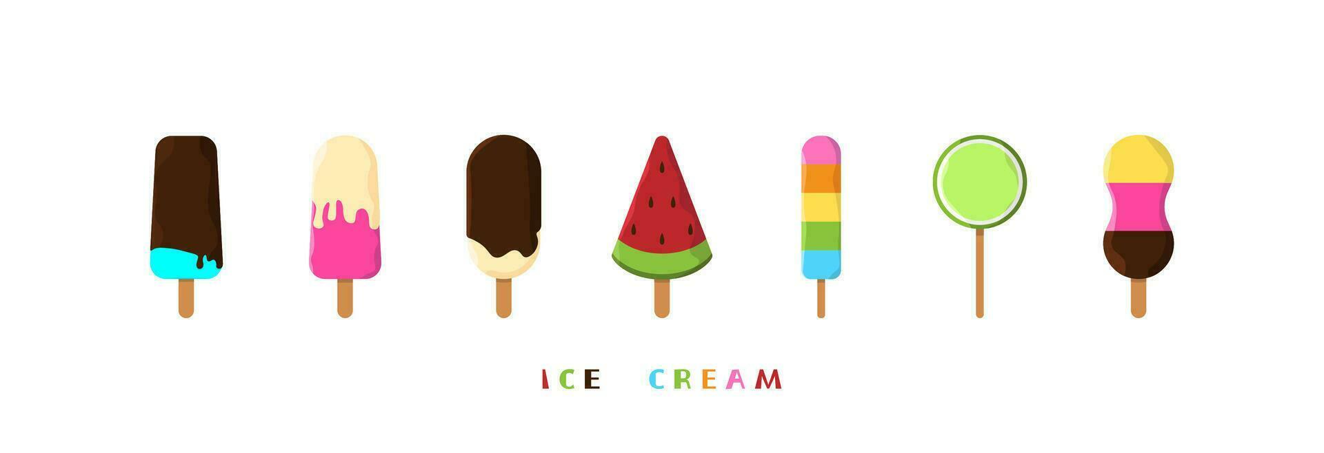 Ice cream set. vector