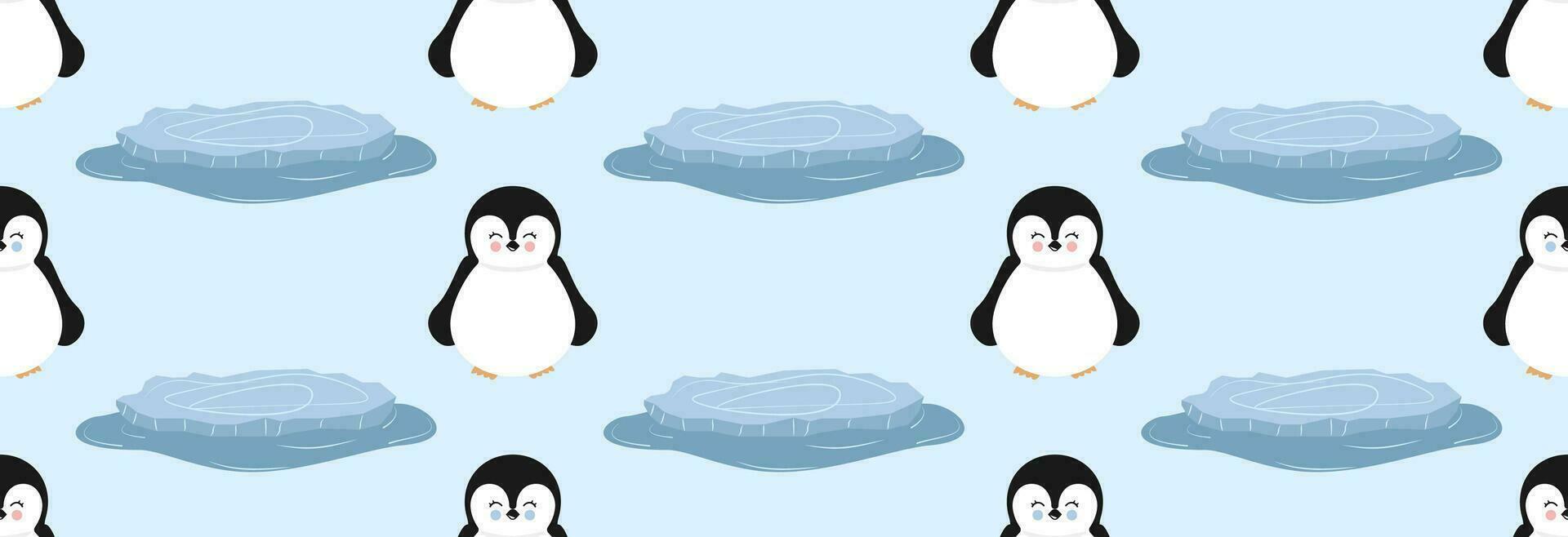 Penguin and a piece of ice. vector