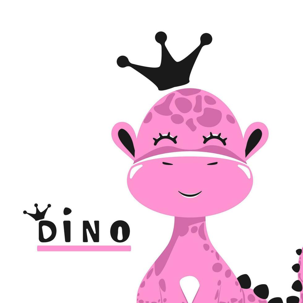 Happy little dinosaur. vector