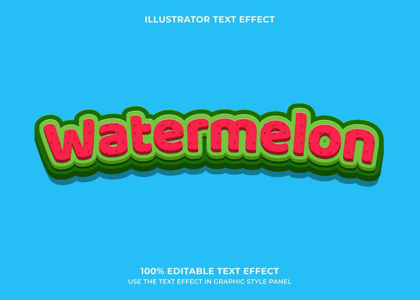 Editable Watermelon Vector Text Effect