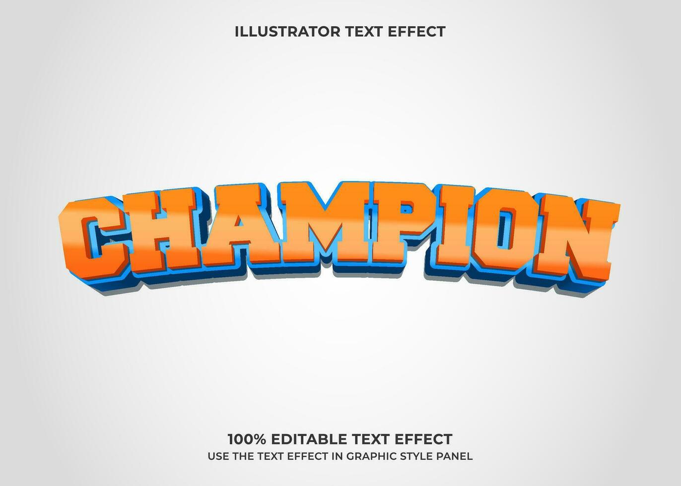 editable campeón 3d vector texto efecto