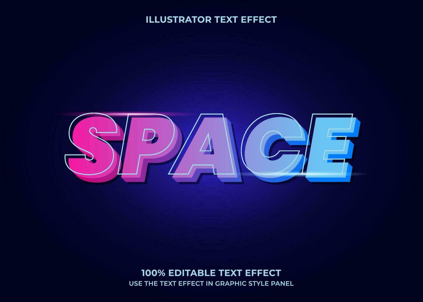 Editable Space 3D Vector Text Effect