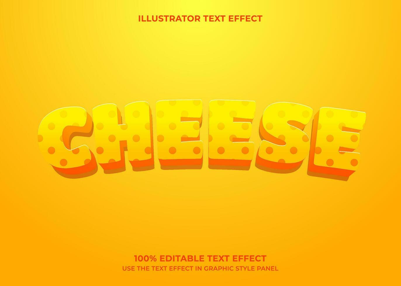 Editable Cheese 3D Vector Text Effect