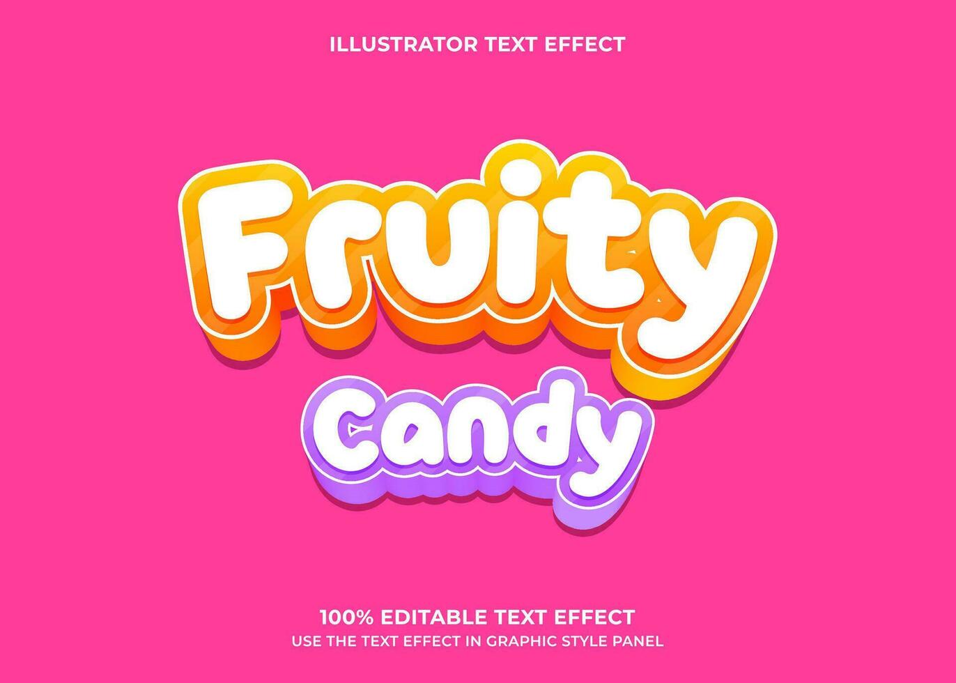 Editable Fruity Candy Text Effect vector