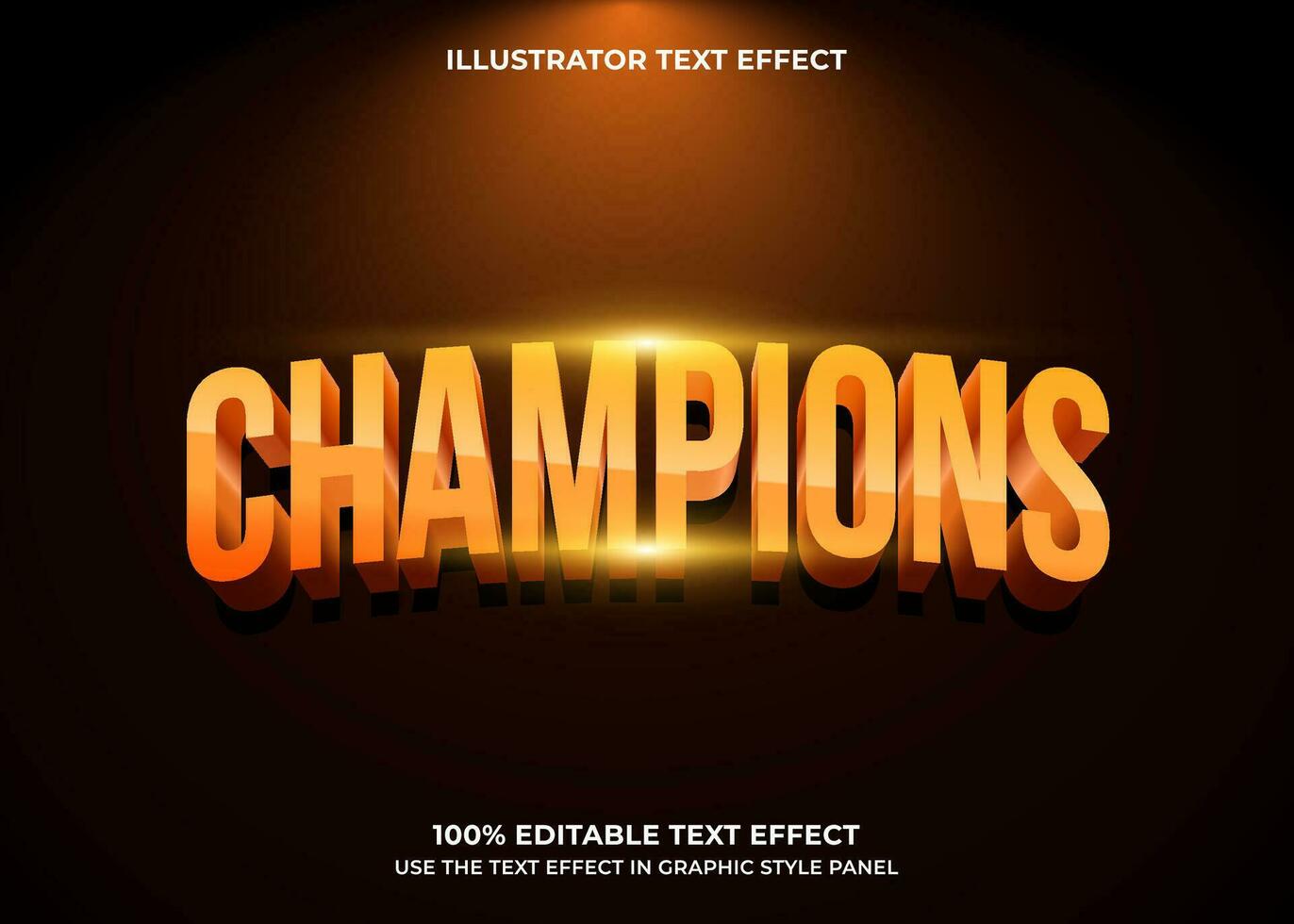 editable campeones 3d vector texto efecto