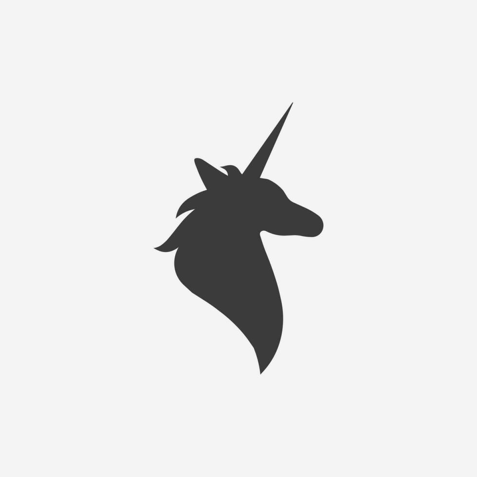 Unicorn head logo silhouette icon vector. symbol sign vector