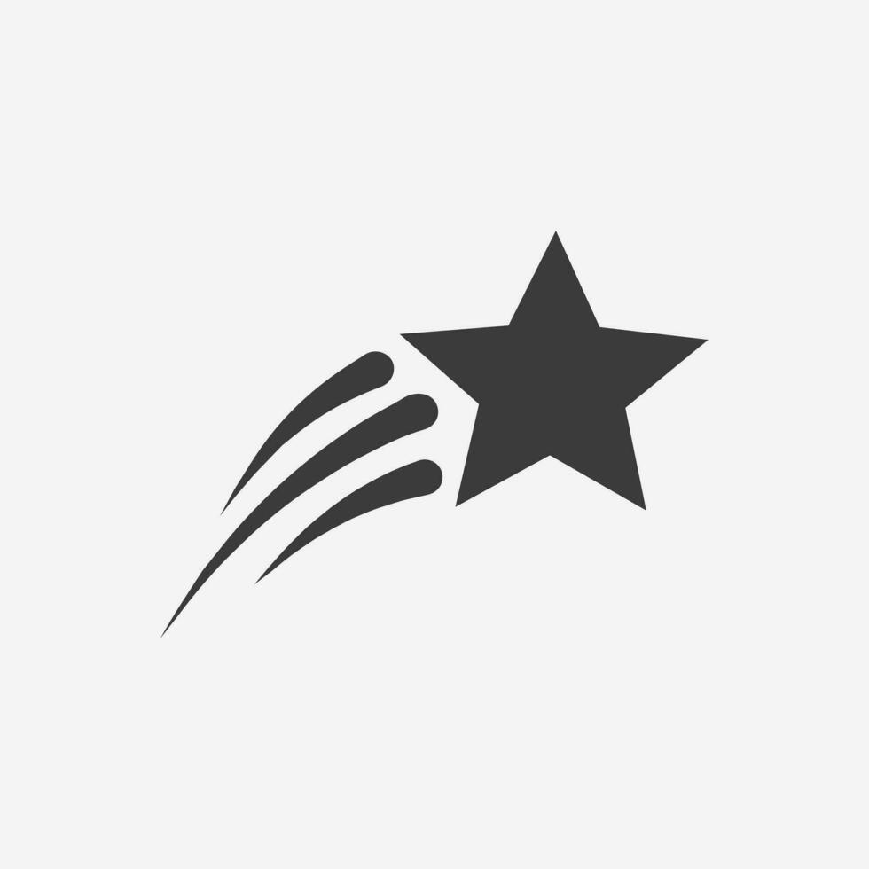 Falling star icon vector. Shooting star icon. Comet symbol vector