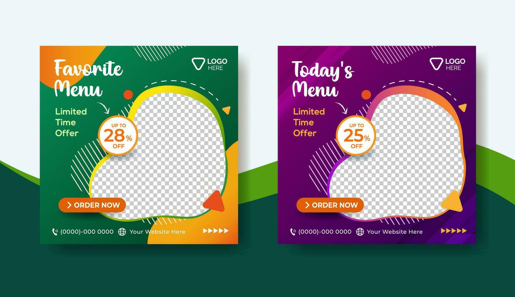 Special Menu Banner Template, Social Media Post Template, Food Menu Restaurant Banner Template vector