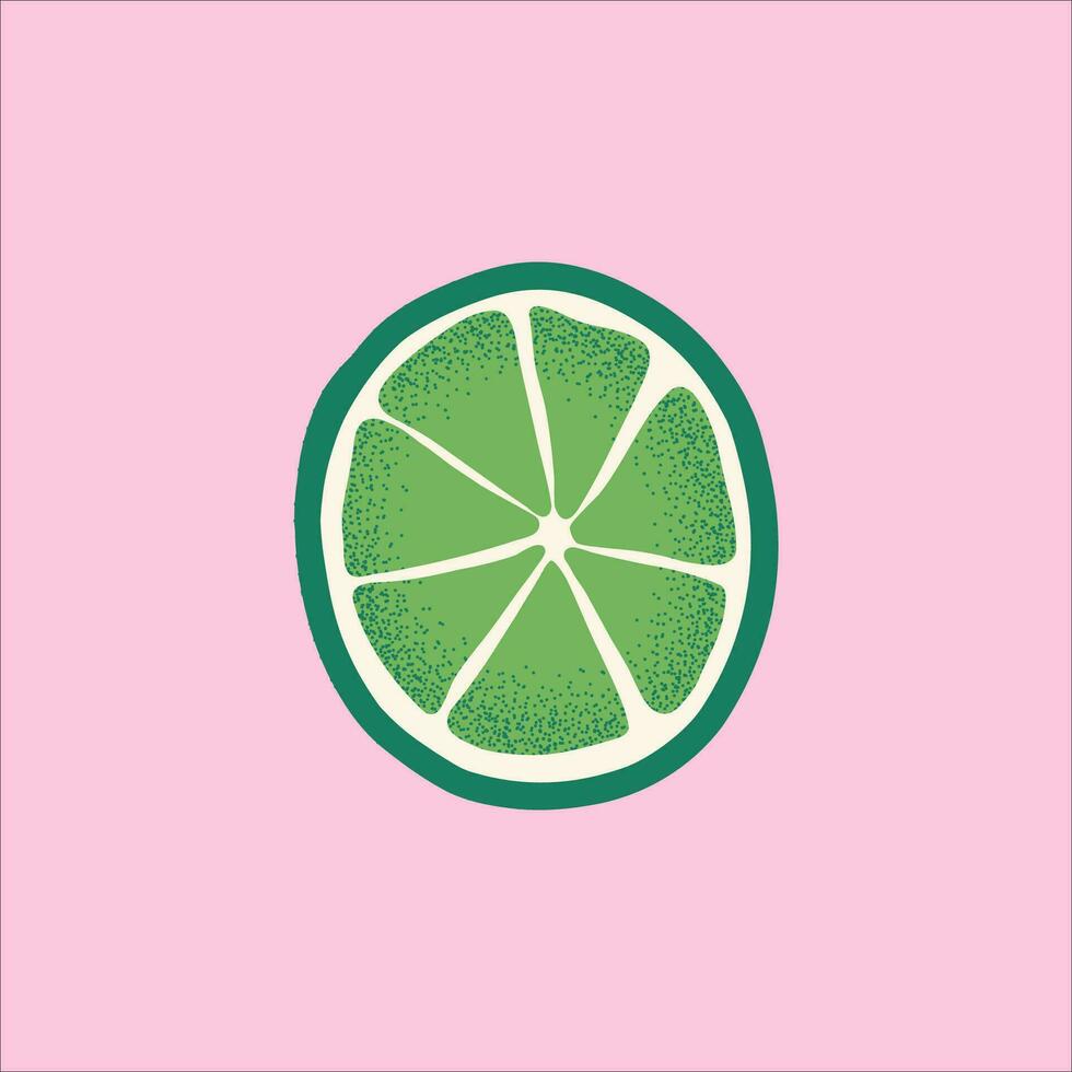 Hand drawn Textured Lime Illustration vector