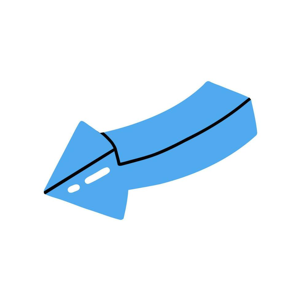 Blue Arrow. Colorful pointer, marker illustration. vector