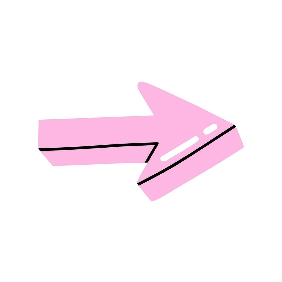 Pink Arrow. Colorful pointer, marker illustration. vector