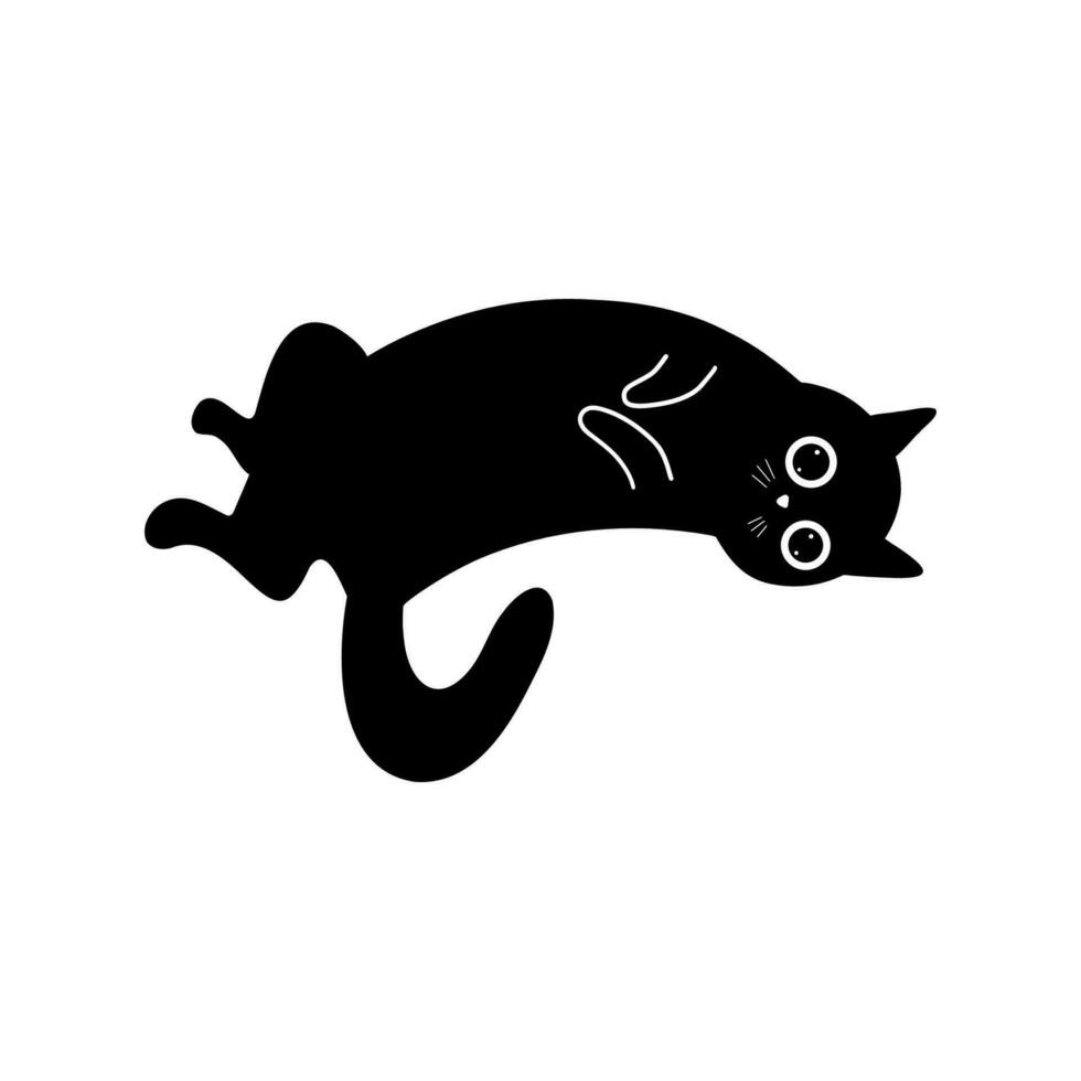 ilustración de gato negro vector