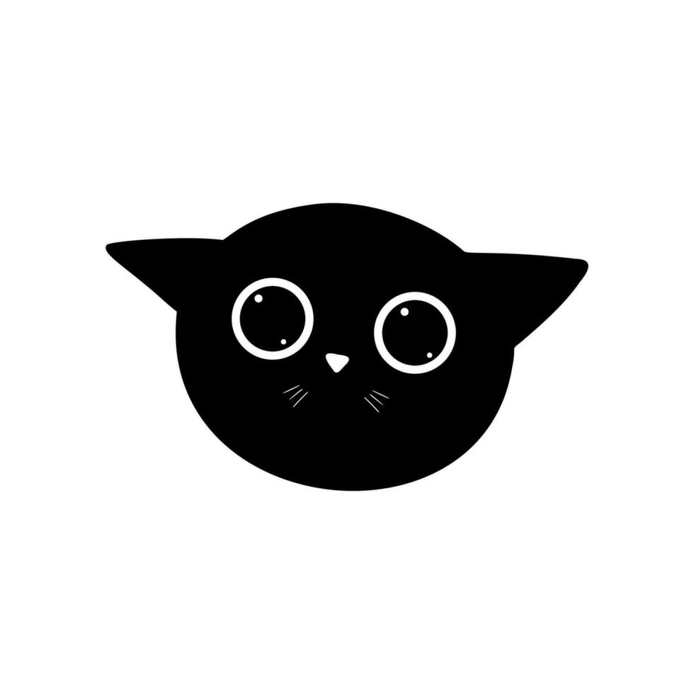 Black Cat Face Illustration vector