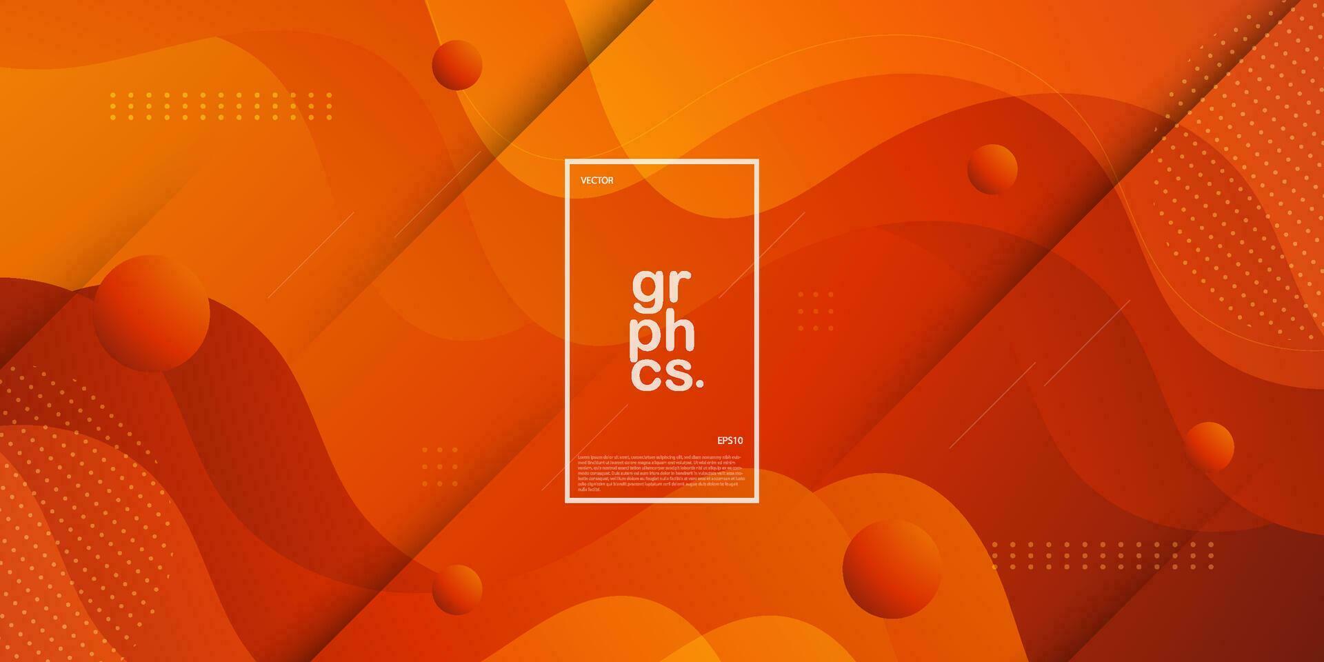 Modern wave orange textured background design in 3D style with dynamic orange color. EPS10 Vector