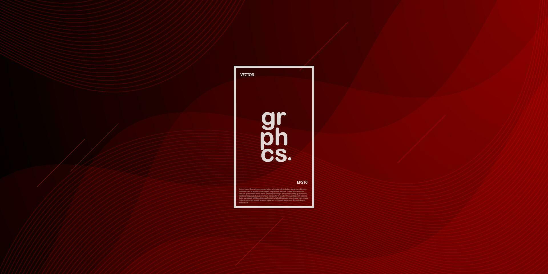 Dark red color background with curved shape and lines. Colorful illustration with wavy lines. Smart design for your promotions. Eps10 vector