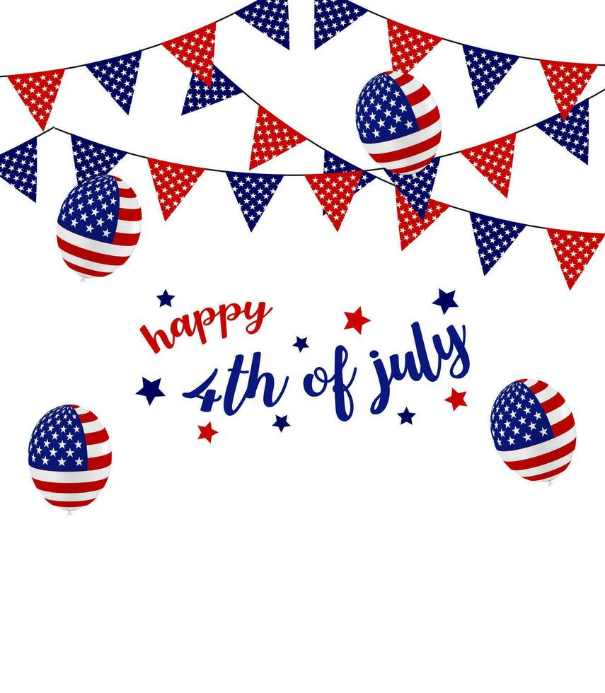 4to de julio independencia día EE.UU. diseño con color tono americano bandera. vector. vector