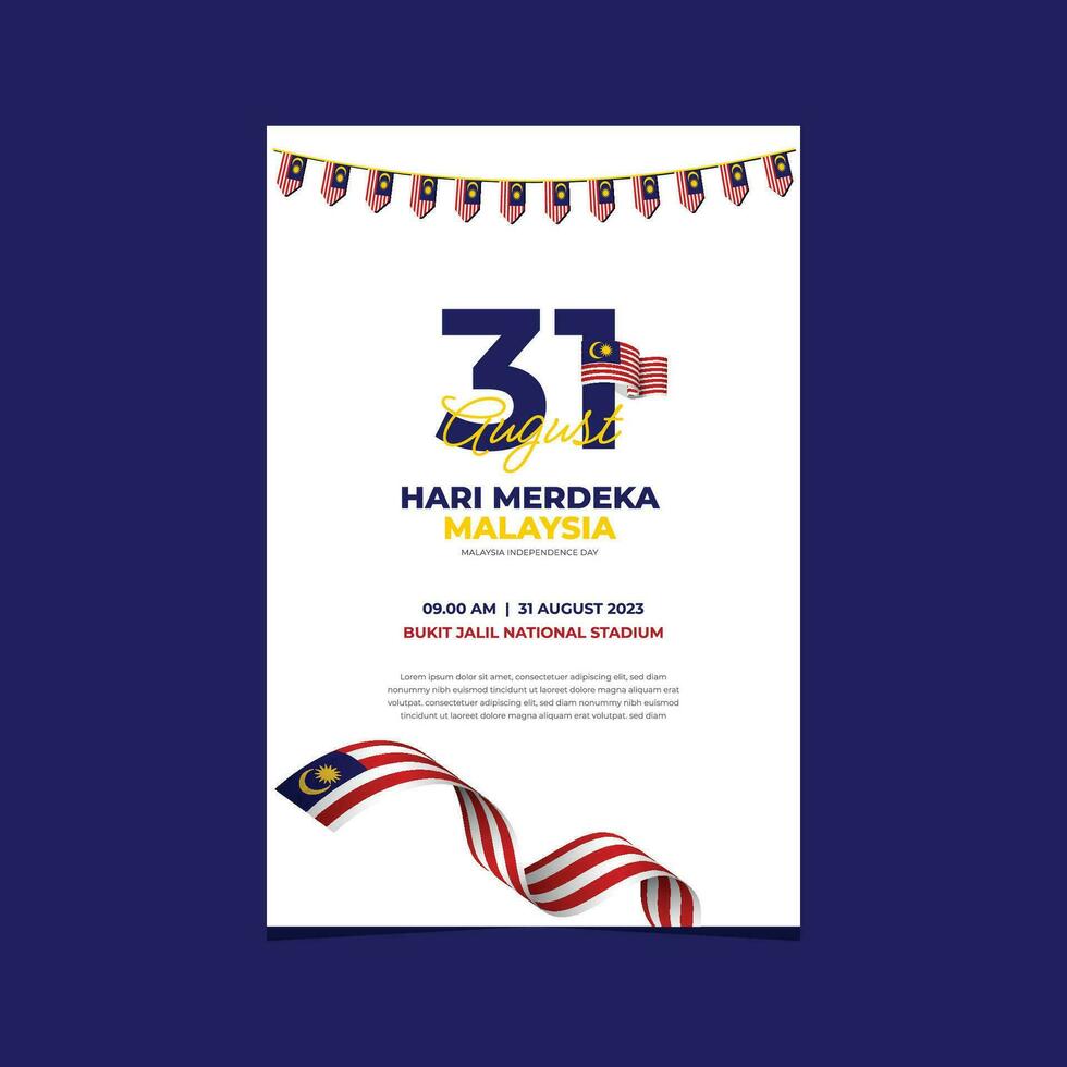 Malaysia independence day design template vector