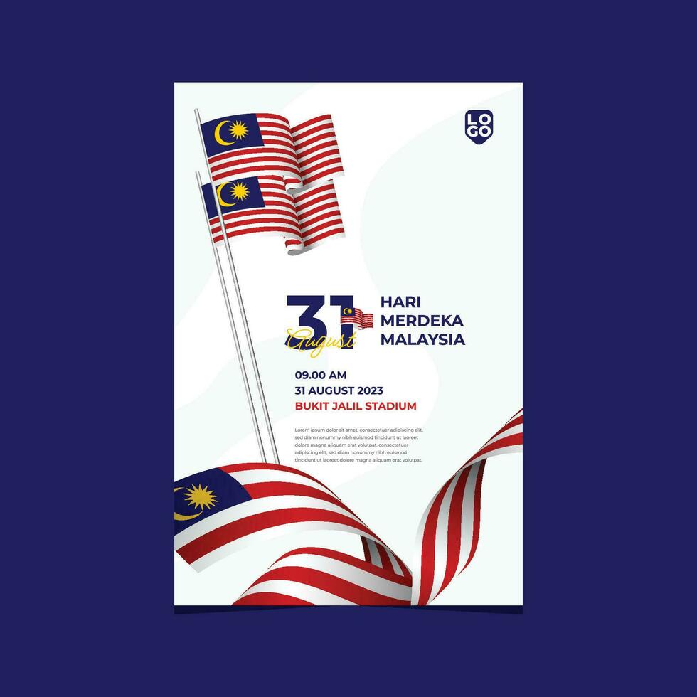 Malaysia independence day design template vector