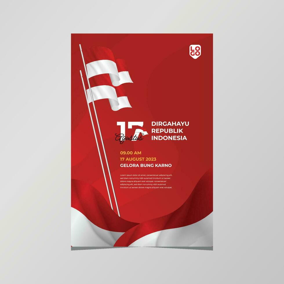 Indonesia independence day banner template vector