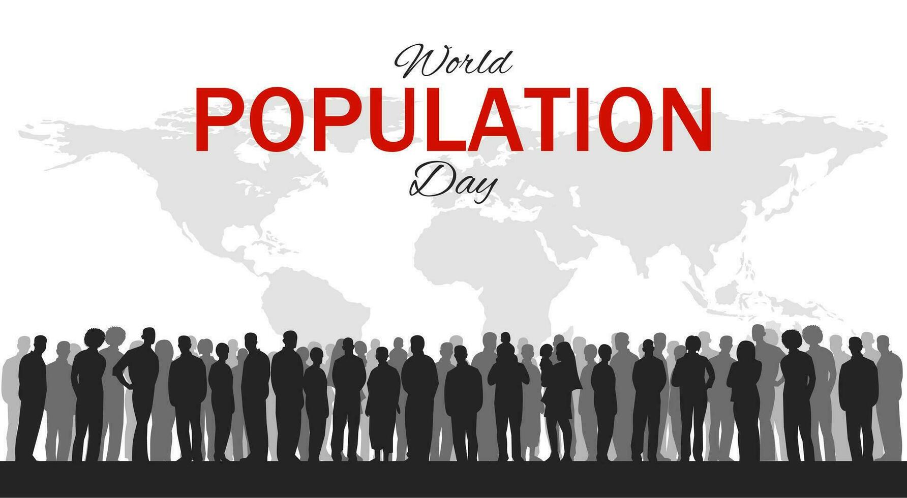 World Population day theme template. Vector illustration. Suitable for Poster, Banners, campaign and greeting card.