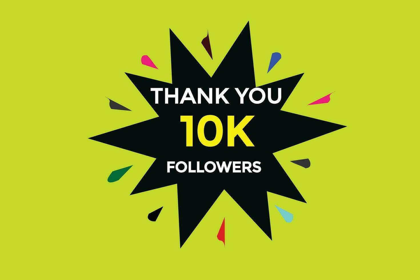 thank you 10k.followers social media,colorful, followers golden line banner, celebration vector