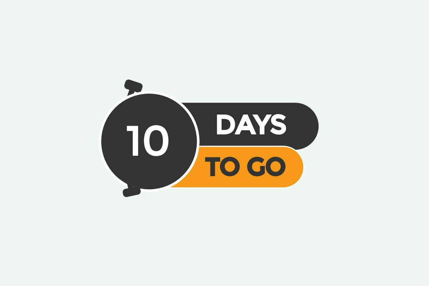 10 days, left countdown to go one time template,10 day countdown left banner label button vector