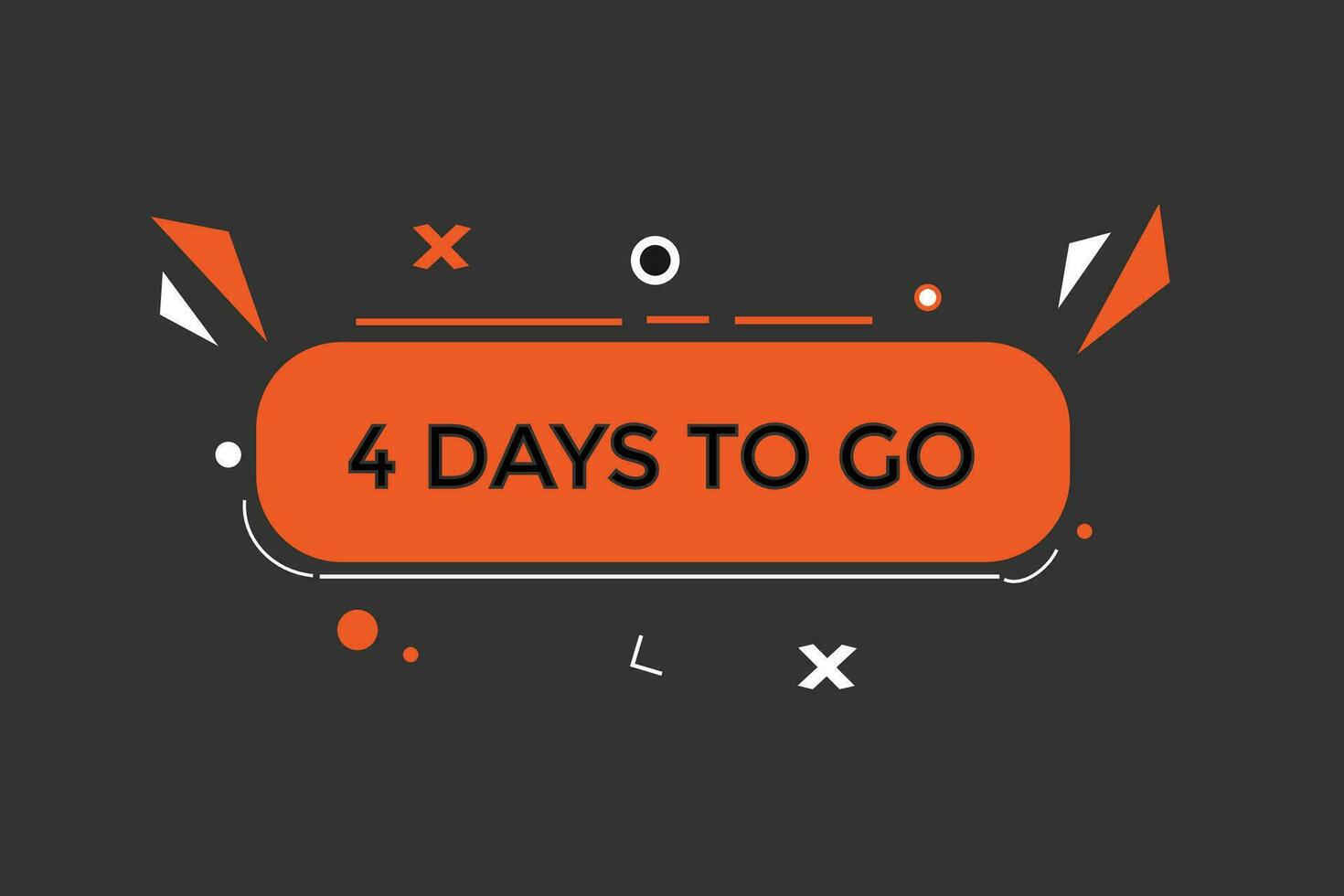 4days, left countdown to go one time template,4 day countdown left banner label button eps vector