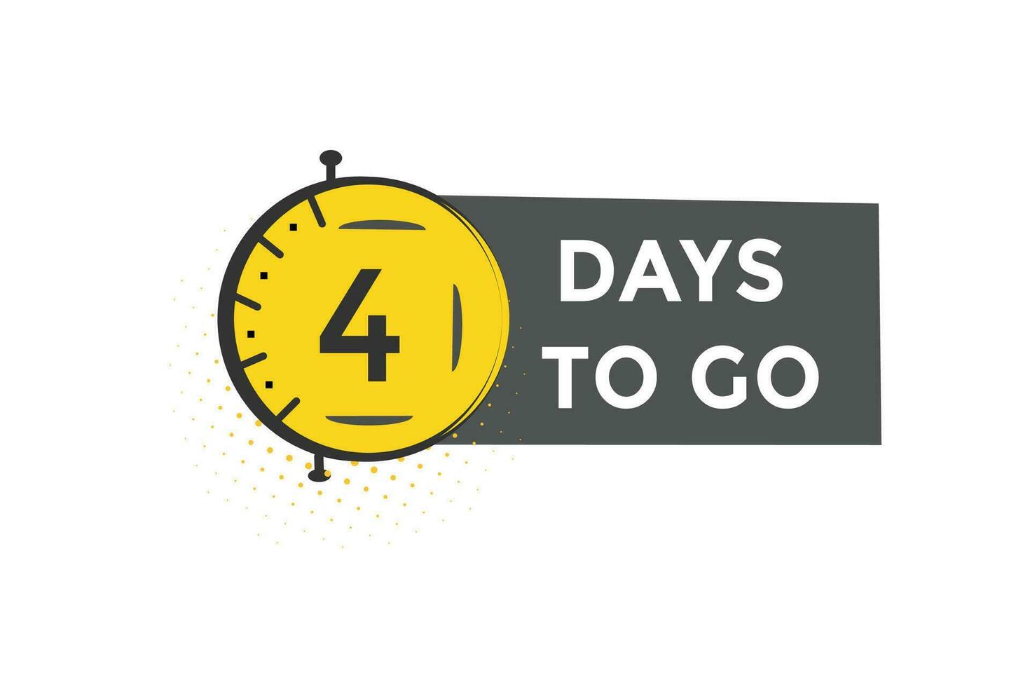 4days, left countdown to go one time template,4 day countdown left banner label button eps vector