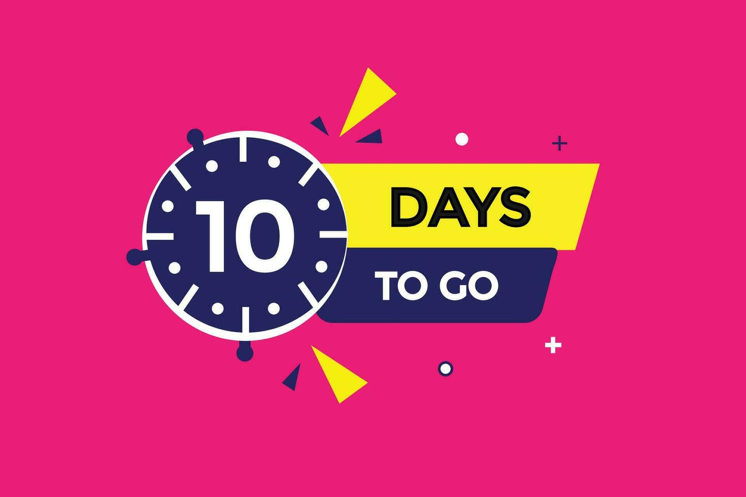 10 days, left countdown to go one time template,10 day countdown left banner label button vector