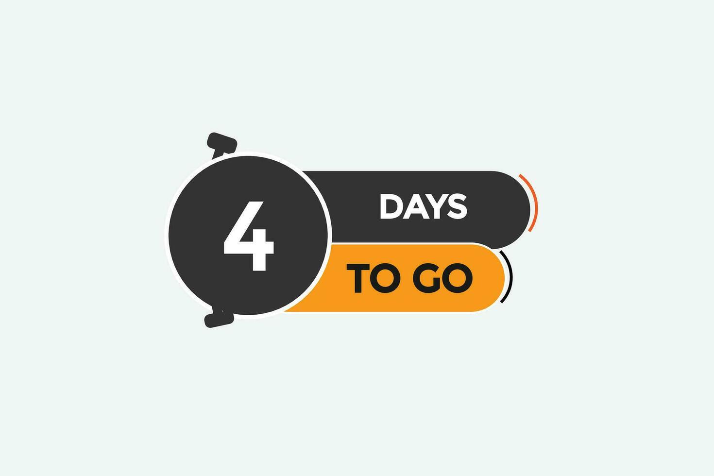 4days, left countdown to go one time template,4 day countdown left banner label button eps vector