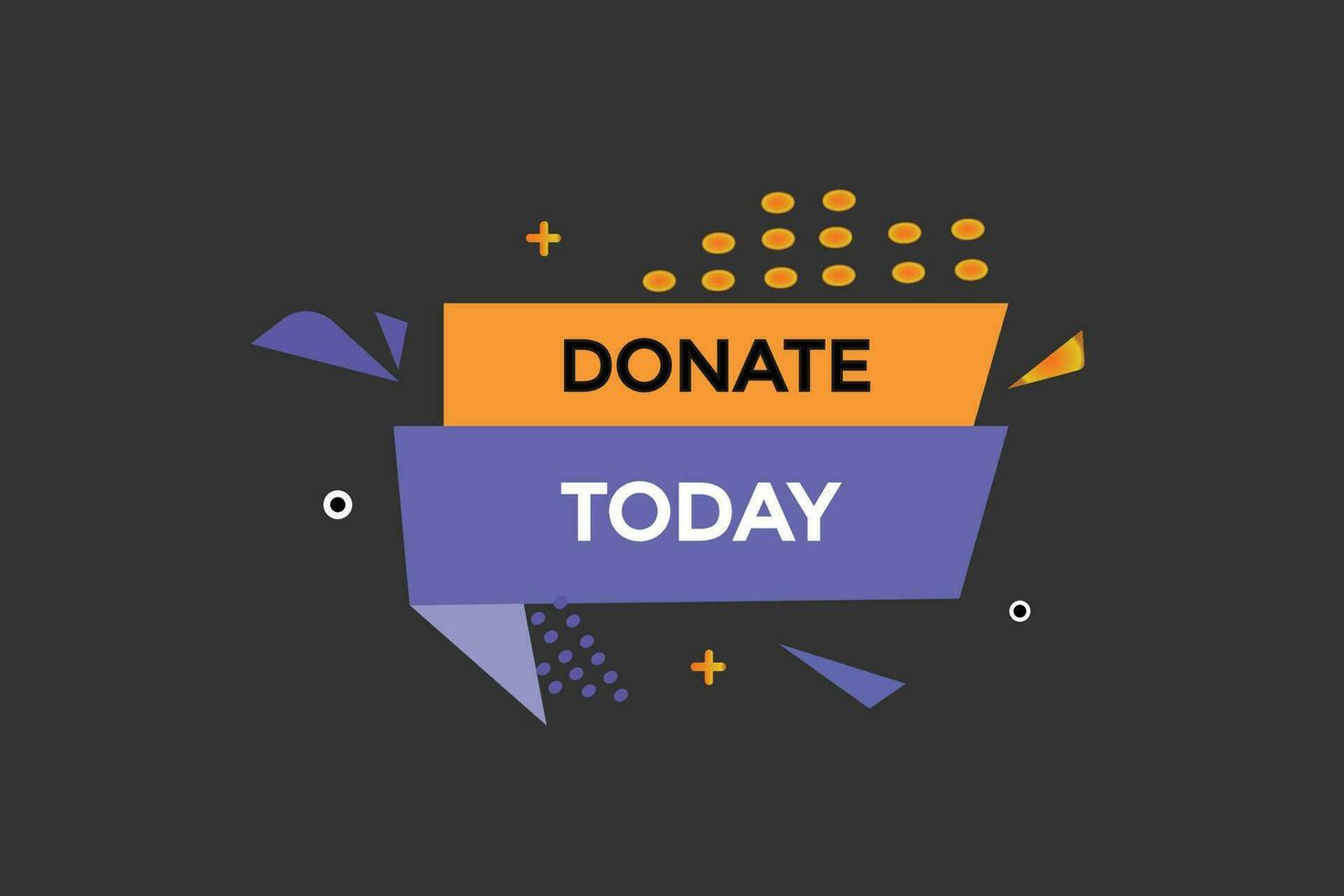 new donate today, level, sign, speech, bubble  banner, vector