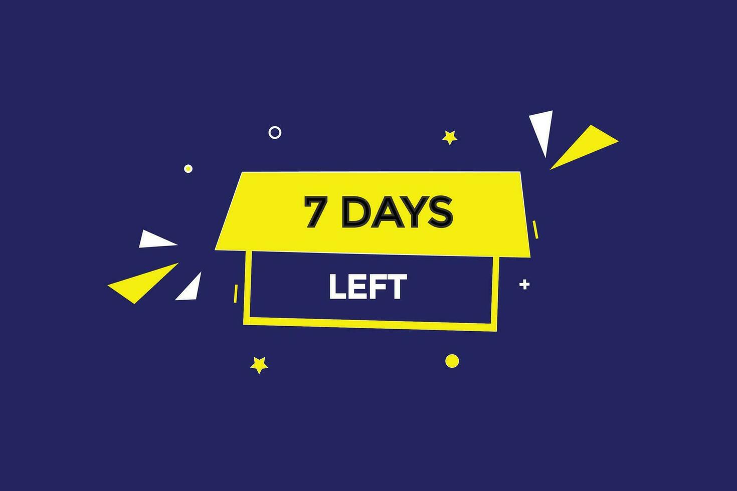 7days, left countdown to go one time template,7 day countdown left banner label button vector