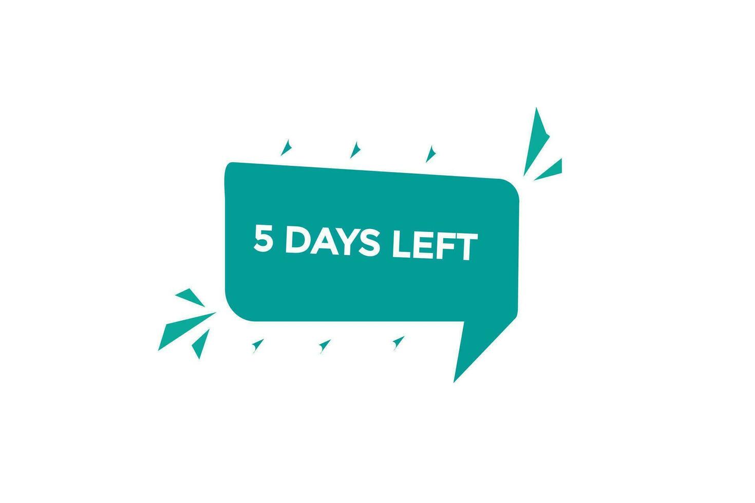 5 days, left countdown to go one time template,5 day countdown left banner label button vector