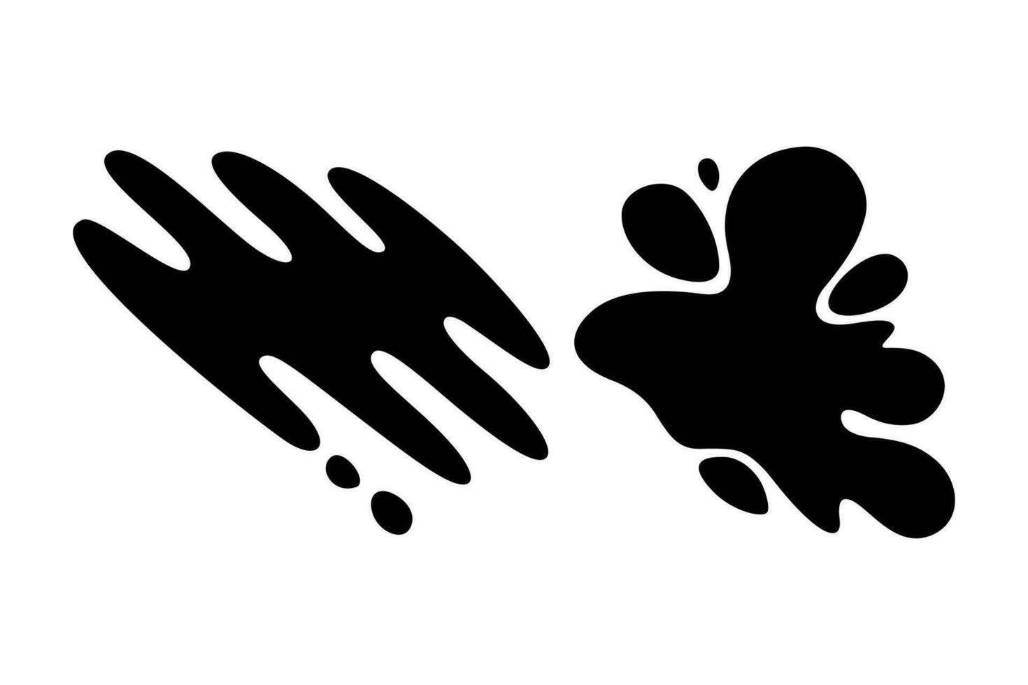 Wavy stains icons. Bubbles or stains black templates isolated in white background. Vector illustration