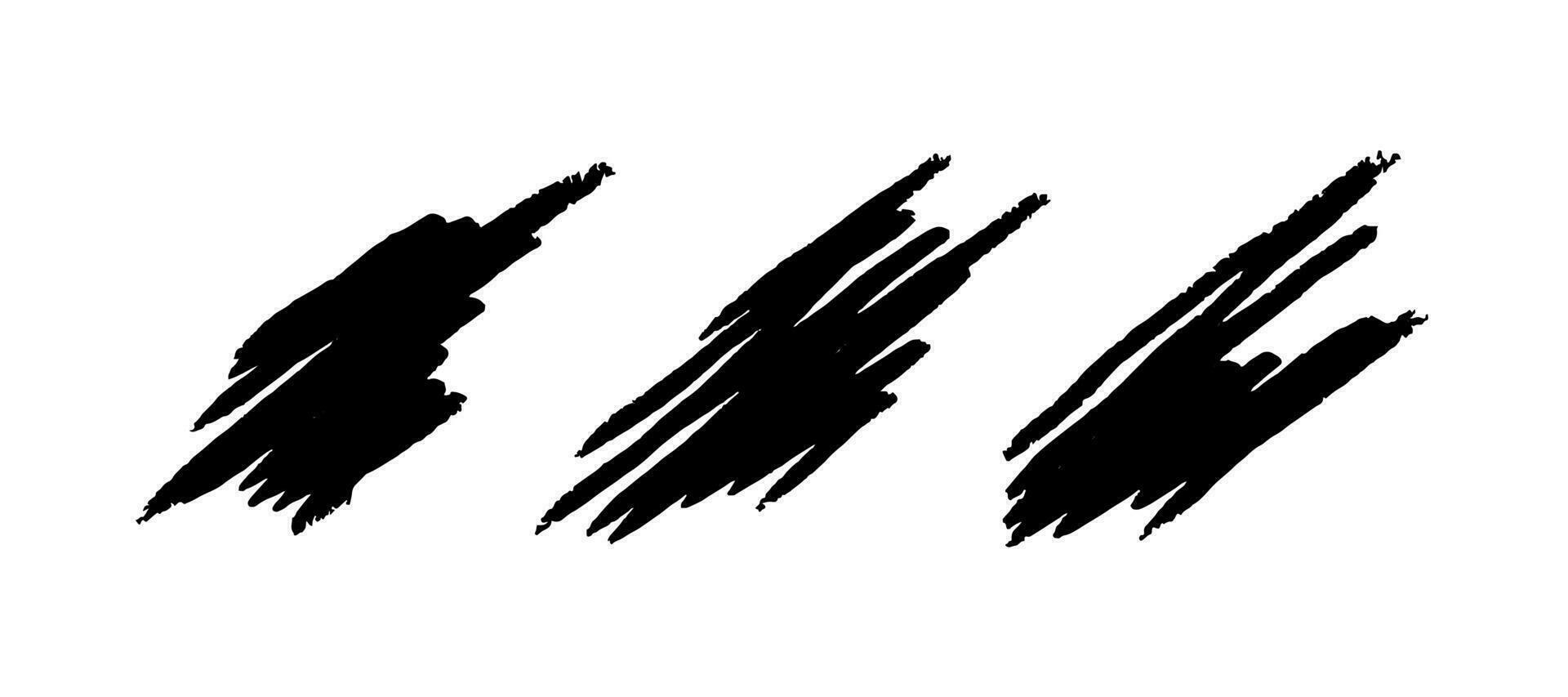 bosquejo marcador plantillas. negro tiza texturas aislado en blanco antecedentes. vector ilustración