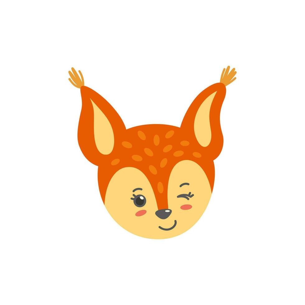 parpadeo ardilla cara me gusta emojis vector ilustración en plano estilo