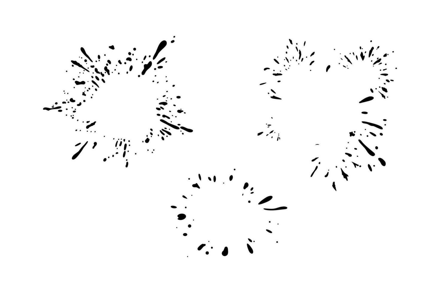 Dynamic splashing stain frames. Dropping stains of some liquid. Vector illustration