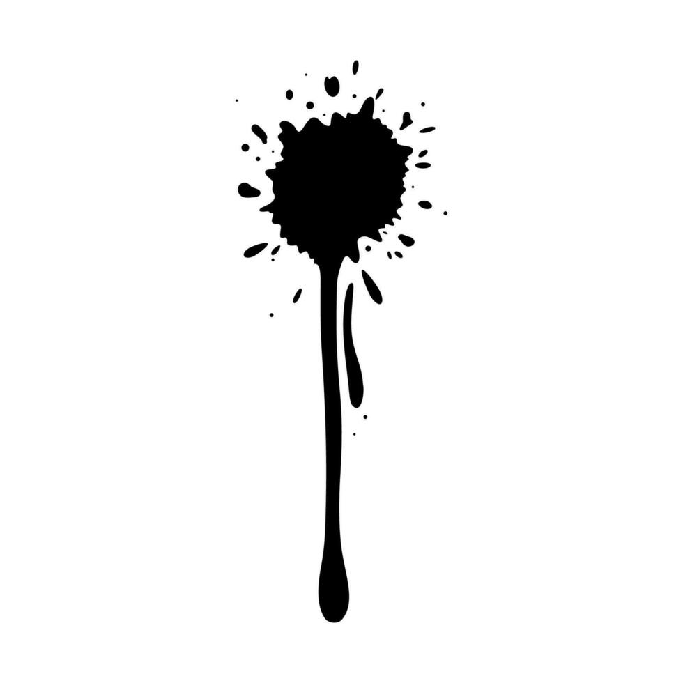 Dynamic fluid shape. Grunge stain isolated in white background. Vector illustration