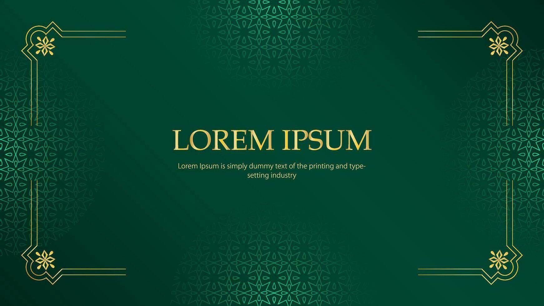 green background with a green background and a gold pattern vector
