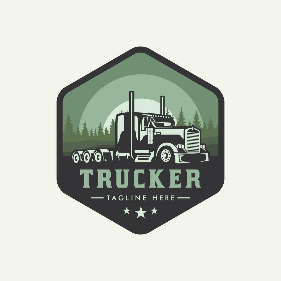 Truck badge logo illustration vector