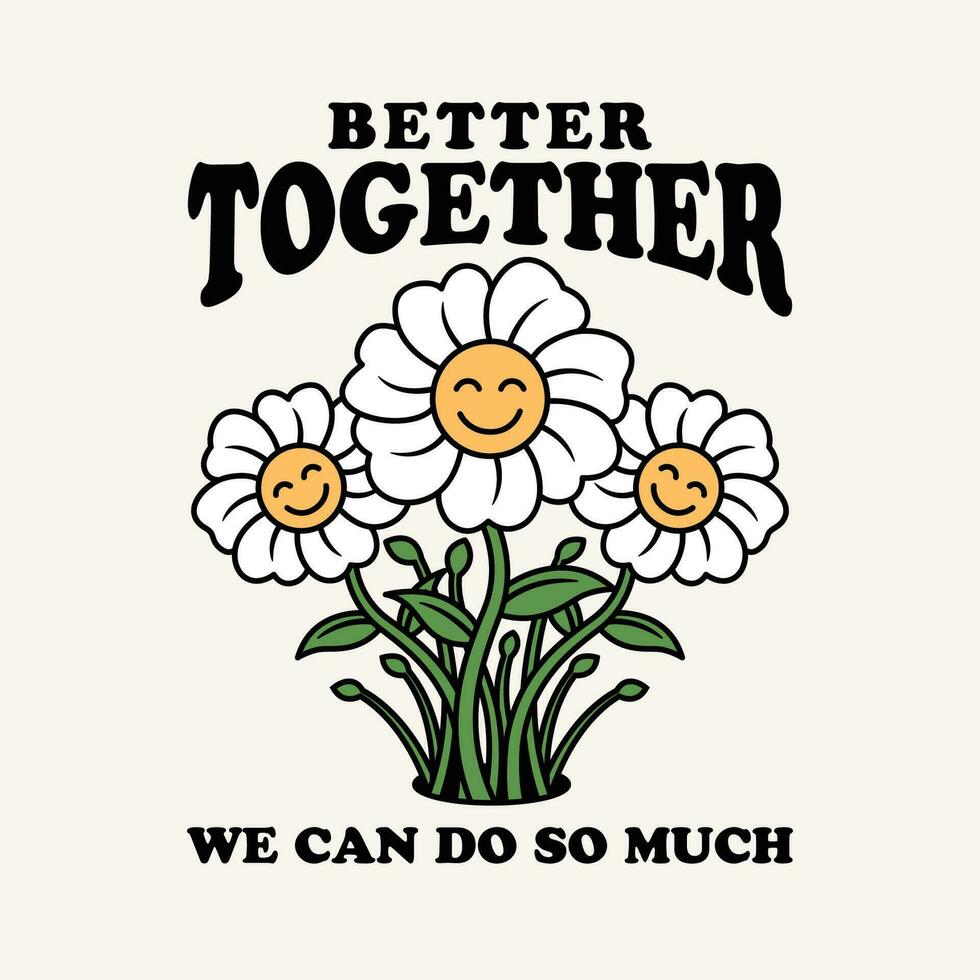Daisy flower motivational mascot vector