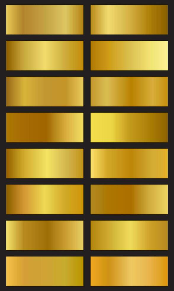 elegant shiny gold gradient set vector