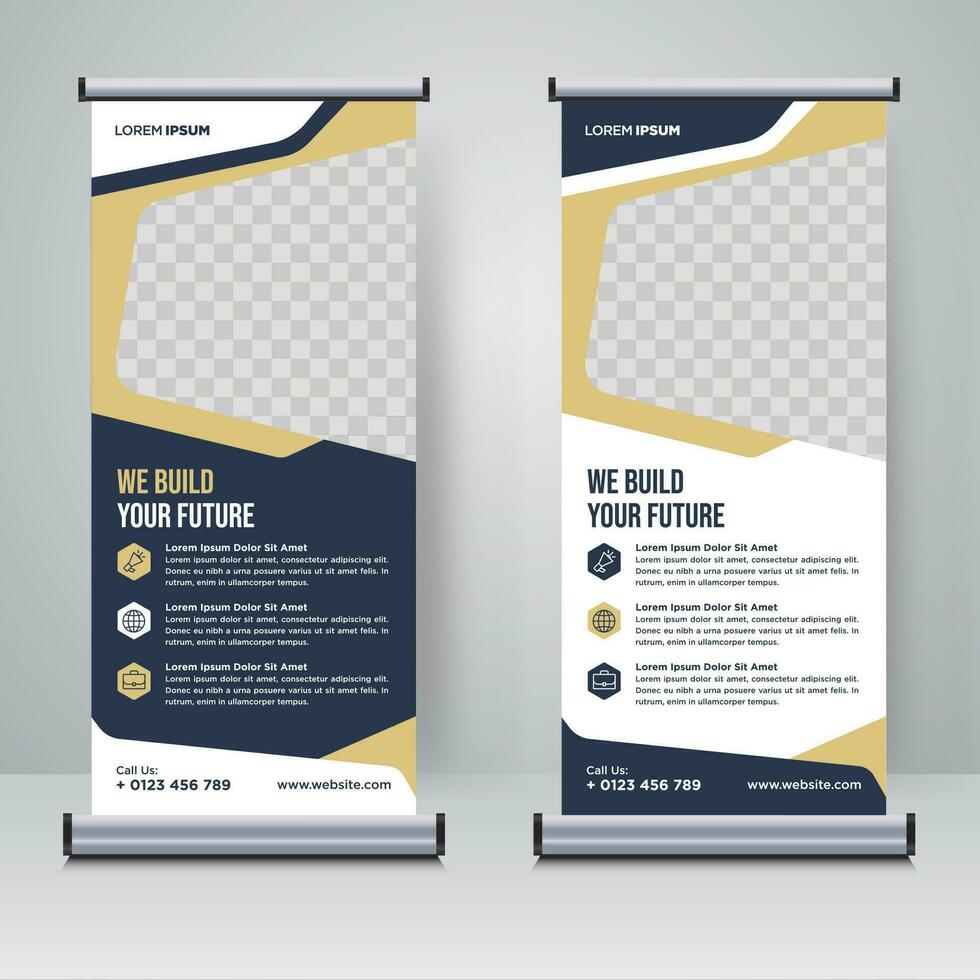 Corporate rollup or X banner design template vector